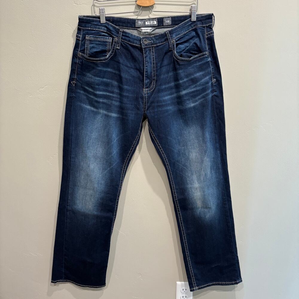 BKE Men’s Tyler Straight Leg Jeans Dark Blue - Size: 38 Regular